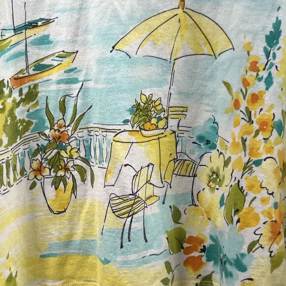 ALFRED DUNNER Shirt Women XL Scenic Lace Knit Top Beach Vacation 3/4 Sleeve READ - Picture 4 of 14